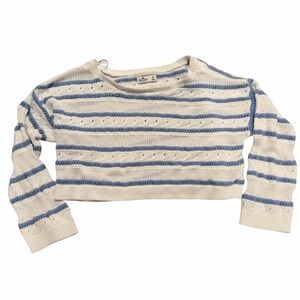 Hollister blue and white striped cropped sweater #striped #croptop